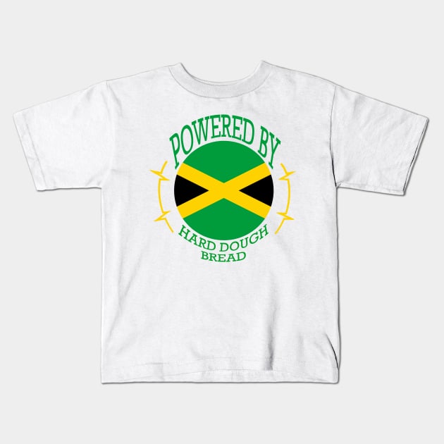 Powered by Jamaican Hard Dough Bread Kids T-Shirt by Kangavark